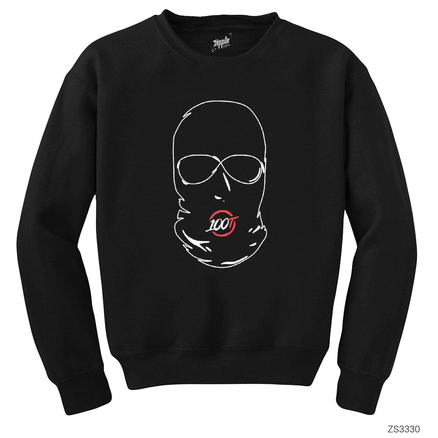 100 Thieves Mask Siyah Sweatshirt