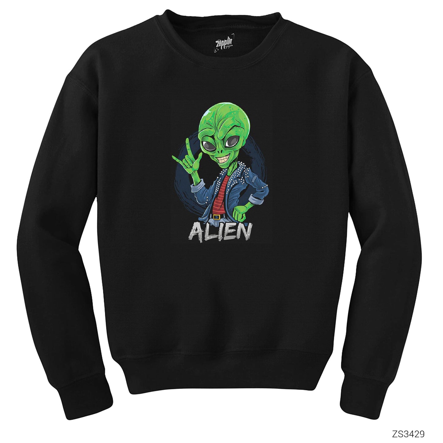 Rock Star Alien Siyah Sweatshirt