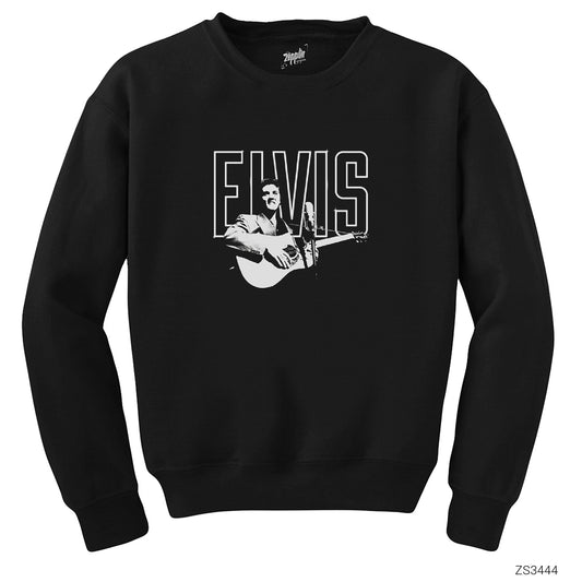 Elvis Presley Guitar Siyah Sweatshirt