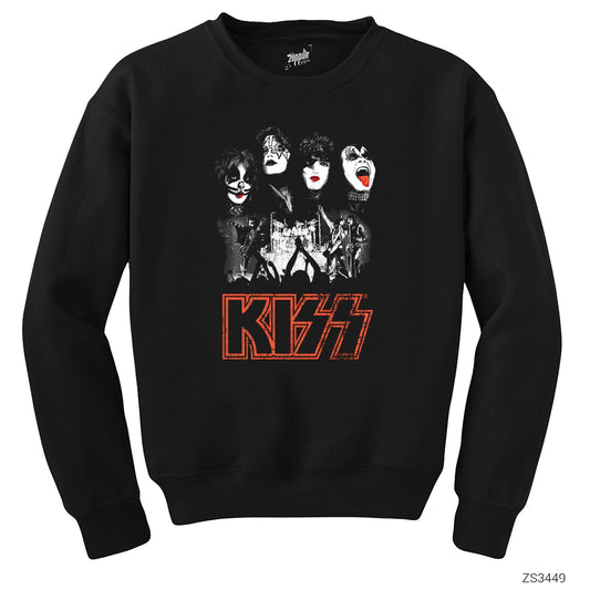 Kiss Rock the House Siyah Sweatshirt