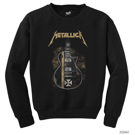 Metallica Guitar Cross Siyah Sweatshirt