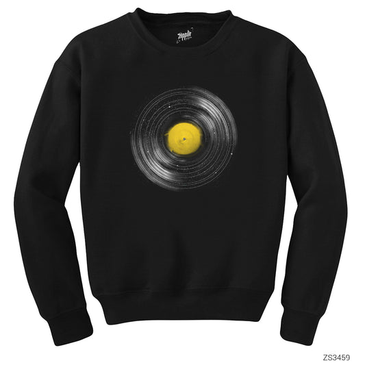 Vinyl Galaxy Siyah Sweatshirt