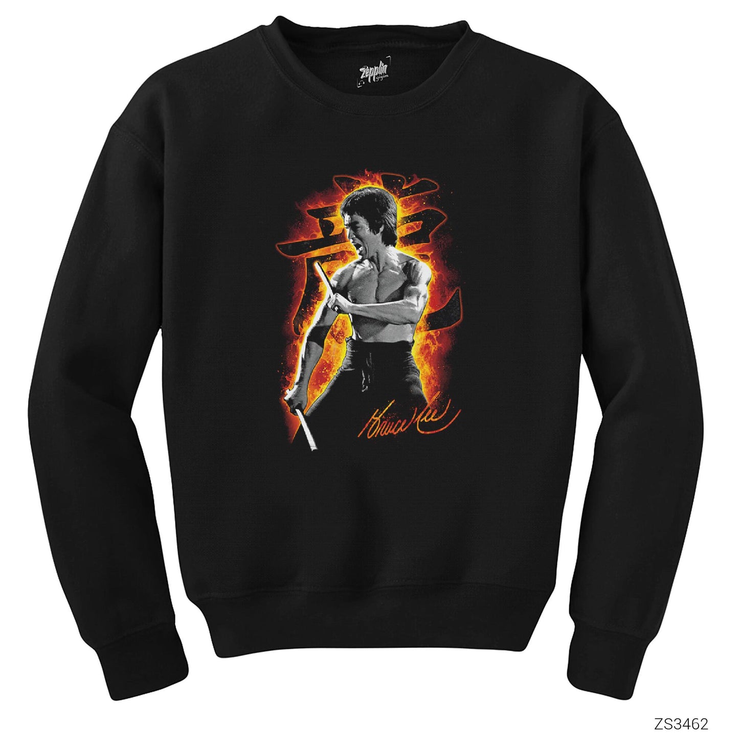 Bruce Lee Dragon Fire Siyah Sweatshirt