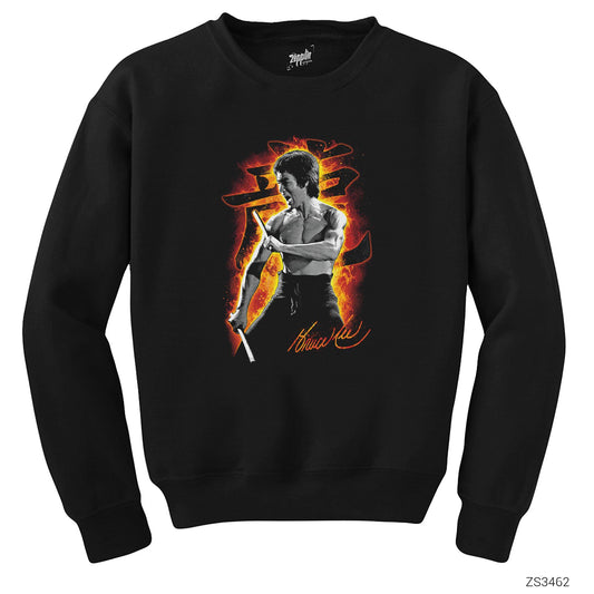 Bruce Lee Dragon Fire Siyah Sweatshirt