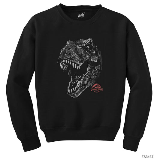 Jurassic Park Rex Siyah Sweatshirt
