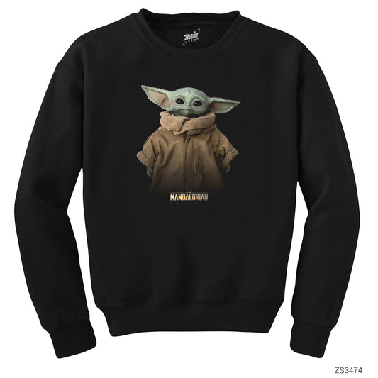 Yoda Baby The Mandalorian Siyah Sweatshirt