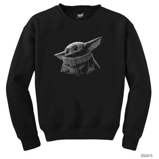 Yoda BW Siyah Sweatshirt