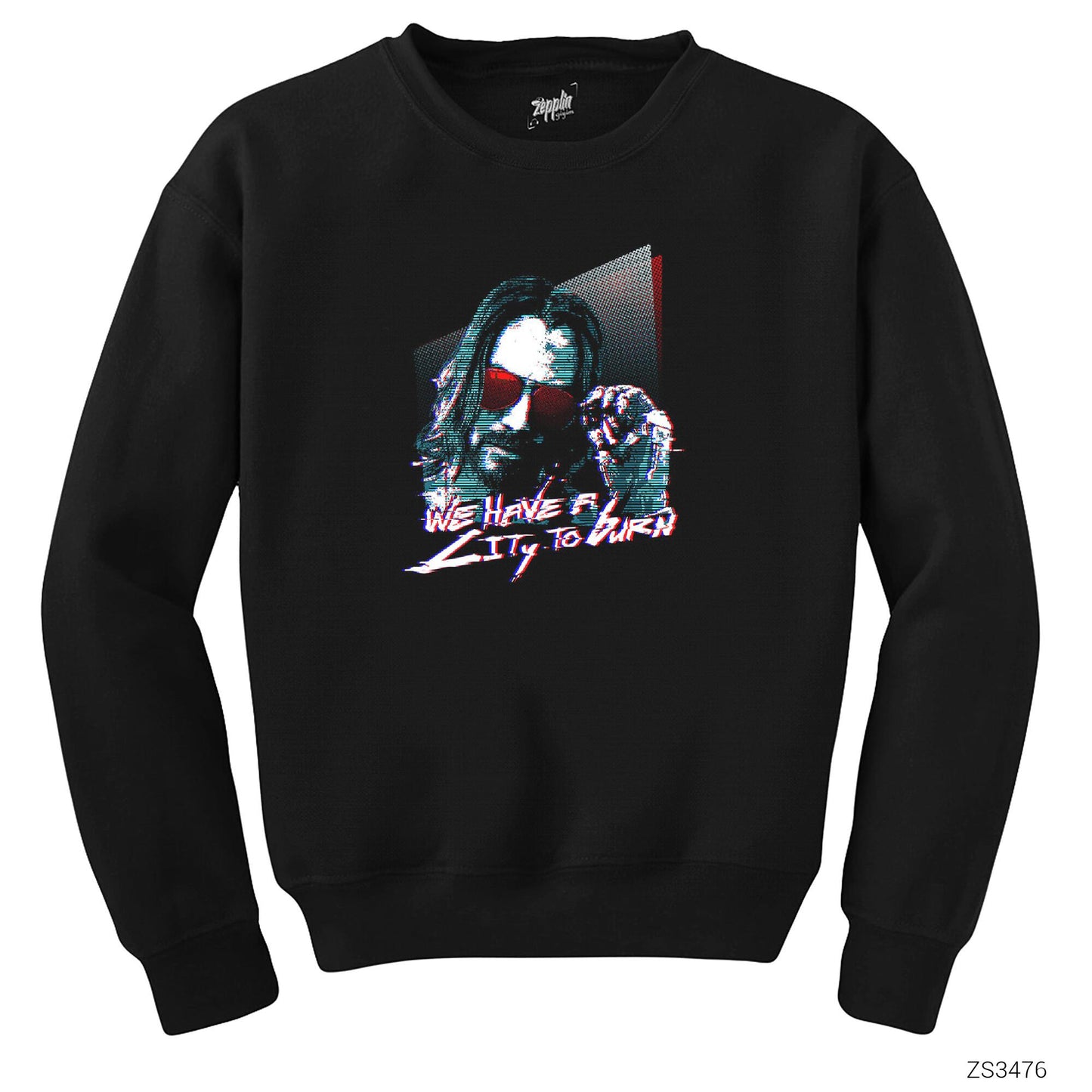Cyberpunk Keanu Reeves Siyah Sweatshirt