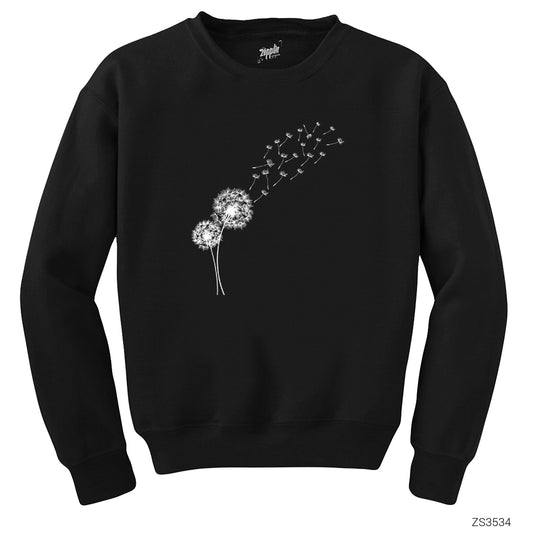 Seed Blowing in Wind Siyah Sweatshirt