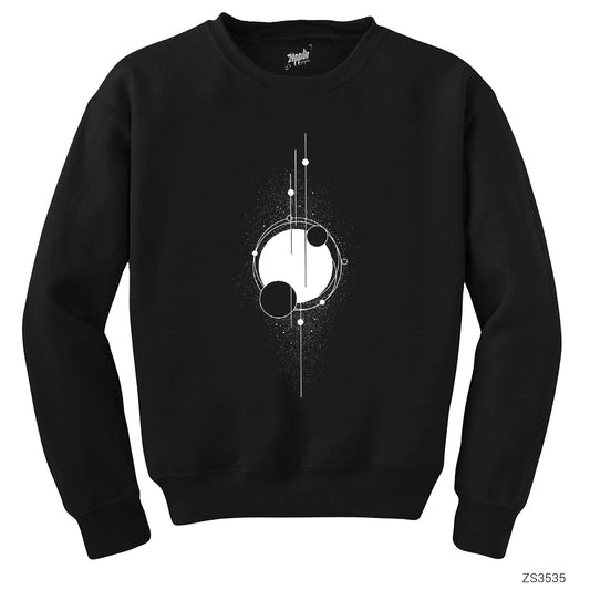 Solar Güneş Sistemi Siyah Sweatshirt