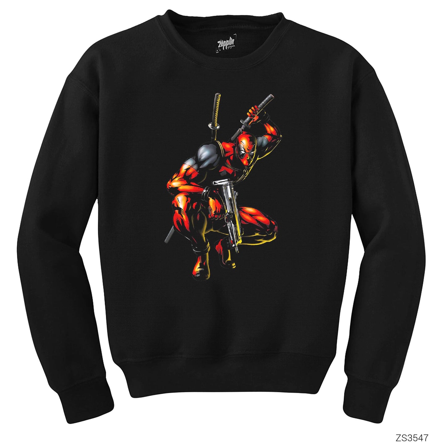 Deadpool Uzi Siyah Sweatshirt