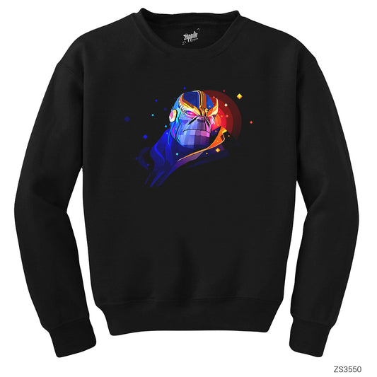Geometric Thanos Siyah Sweatshirt