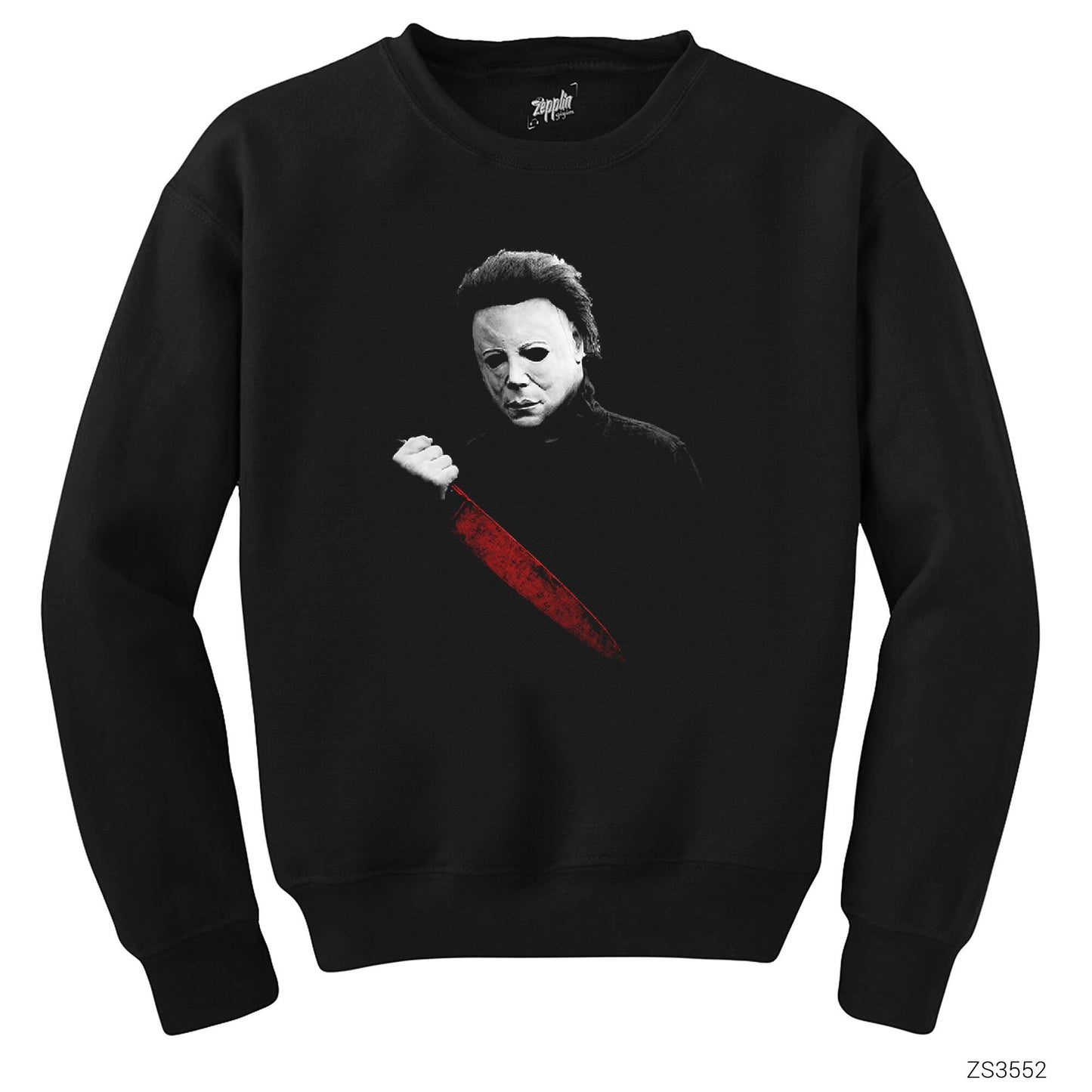Halloween Knife Siyah Sweatshirt