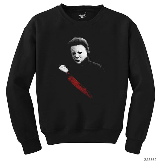 Halloween Knife Siyah Sweatshirt