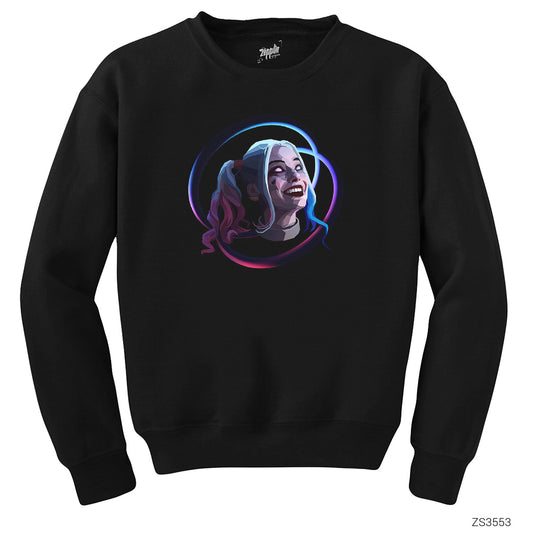 Harley Quinn Smile Siyah Sweatshirt