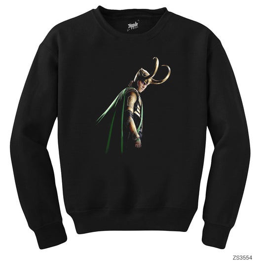 Horned Loki Siyah Sweatshirt