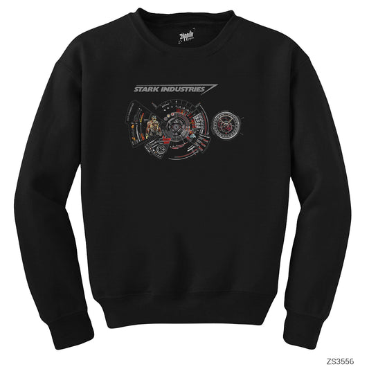 Iron Man Arc Reactor Siyah Sweatshirt