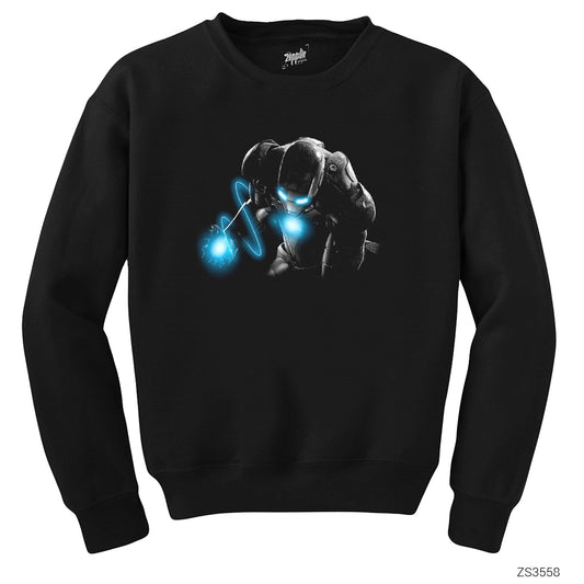 Iron Man Laser Siyah Sweatshirt