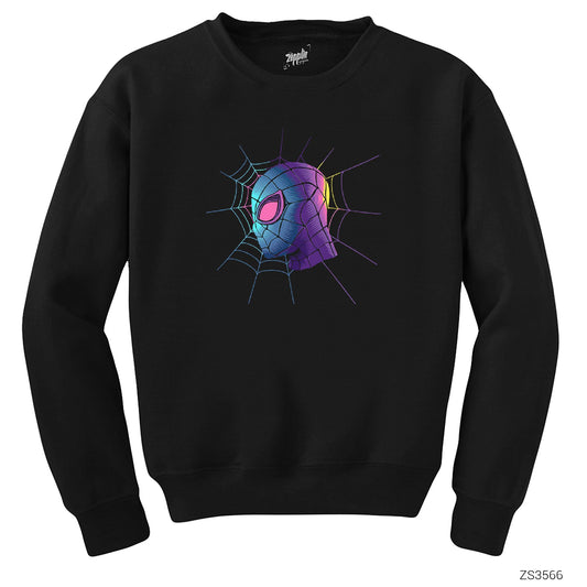 Spiderman Spider Web Siyah Sweatshirt
