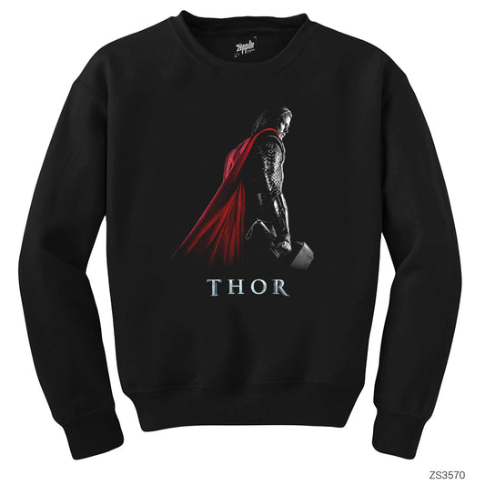 Thor Worthy of Mjolnir Siyah Sweatshirt
