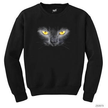 Angry Cat Siyah Sweatshirt