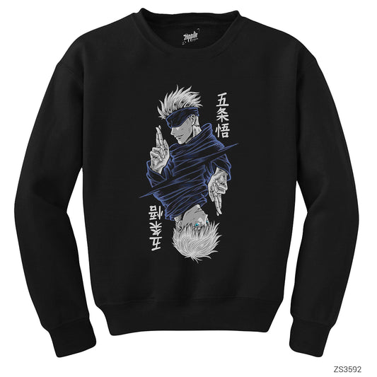 Gojo Satoru Jujutsu Siyah Sweatshirt