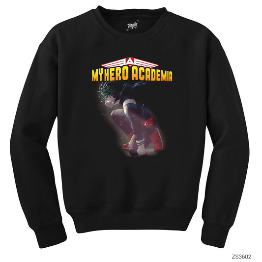 My Hero Academia Deku Siyah Sweatshirt