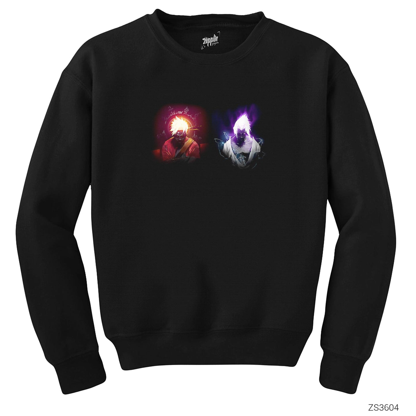 Naruto and Sasuke Siyah Sweatshirt