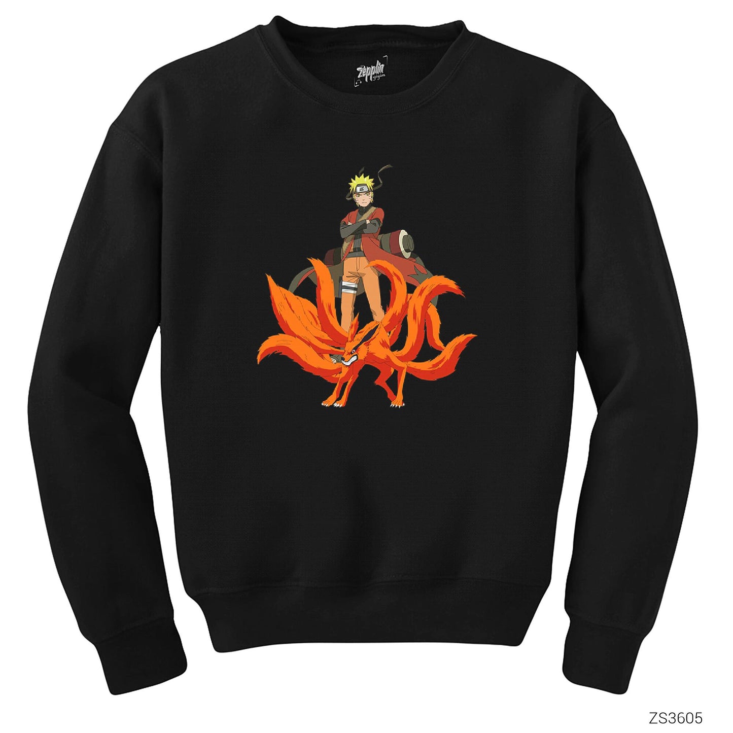 Naruto Kyubie Siyah Sweatshirt