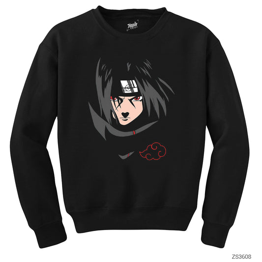 Naruto Uchiha İtachi Siyah Sweatshirt