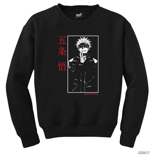 Satoru Jujutsu Kaisen Siyah Sweatshirt