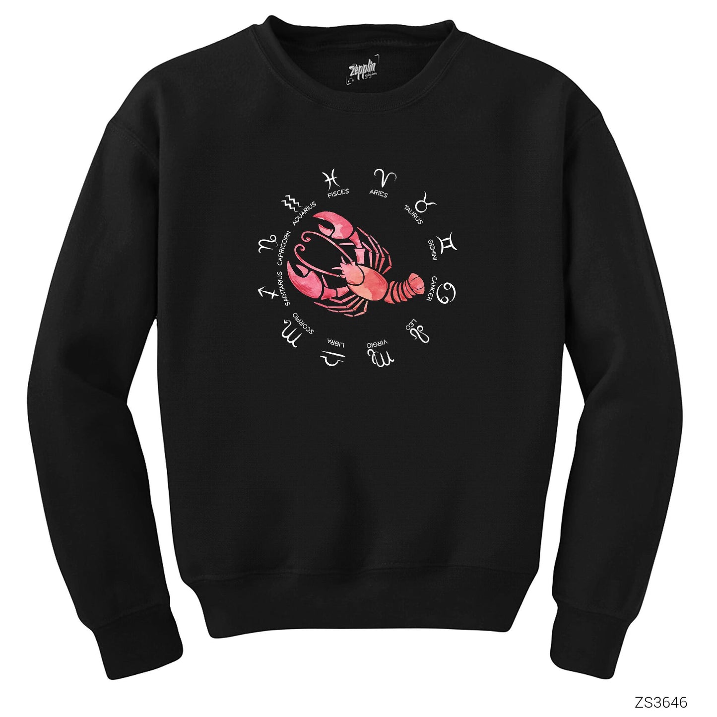 Yengeç Burcu Modern Siyah Sweatshirt