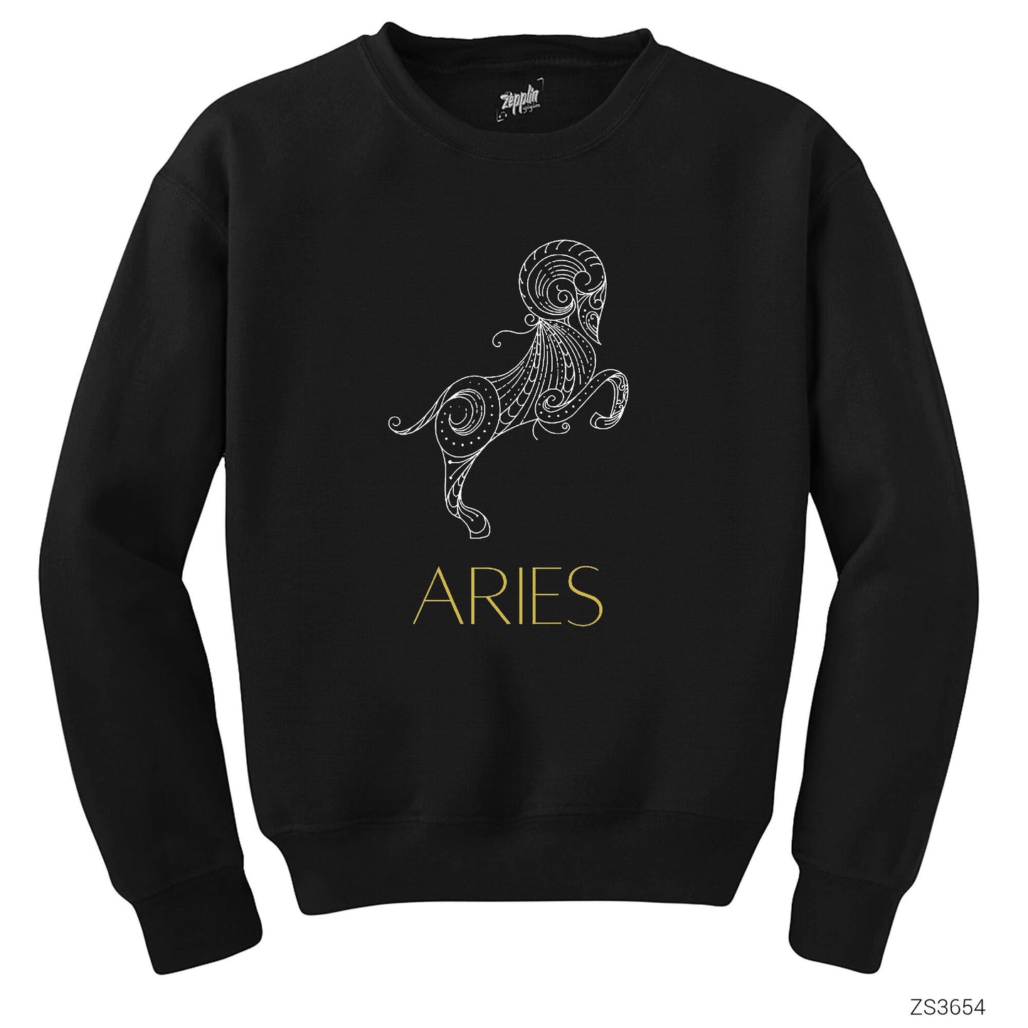 Koç Burç Retro Siyah Sweatshirt