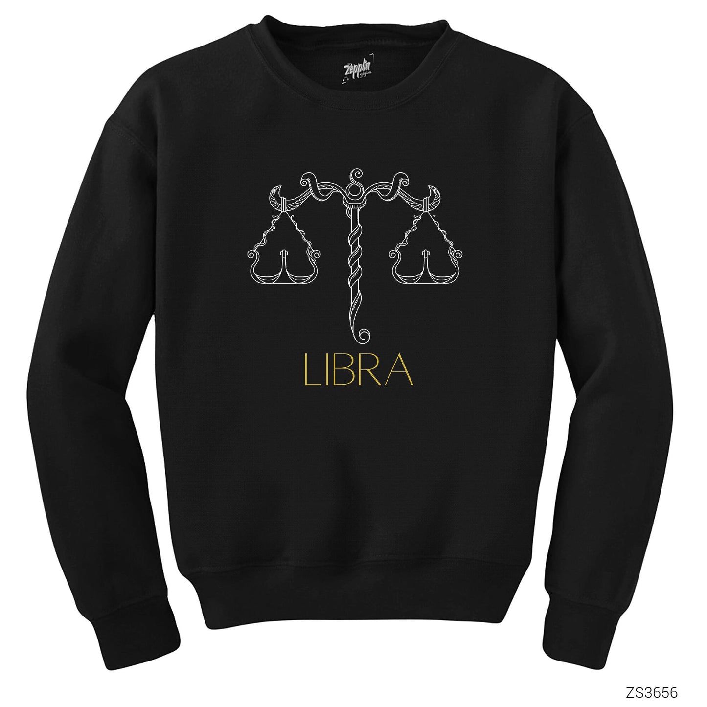 Terazi Burç Retro Siyah Sweatshirt