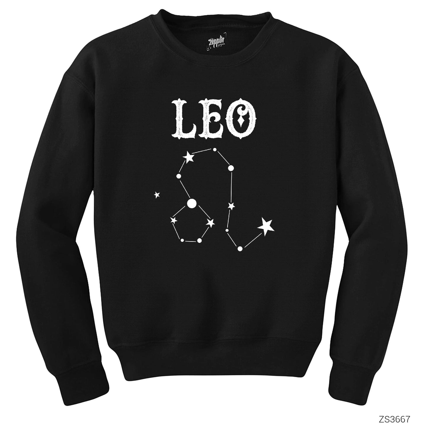 Aslan Burcu Yıldız Haritası Siyah Sweatshirt