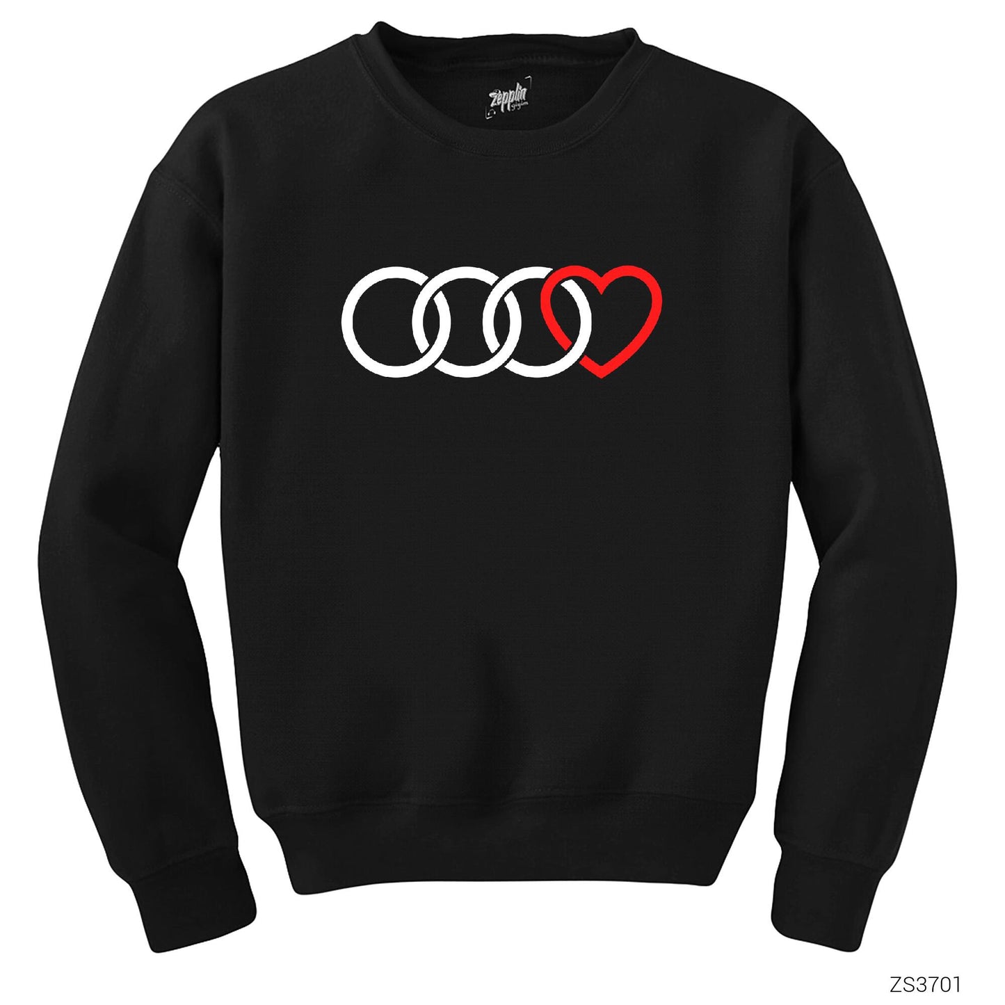 3 Audi Rings Hearth Siyah Sweatshirt