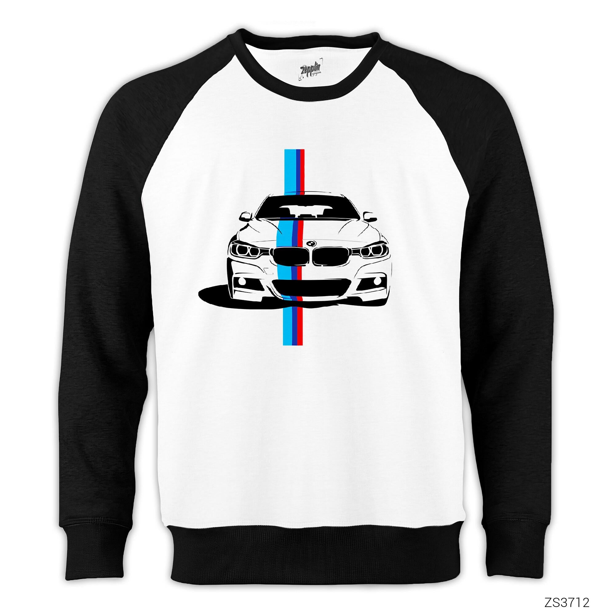 BMW M3 Reglan Kol Beyaz Sweatshirt