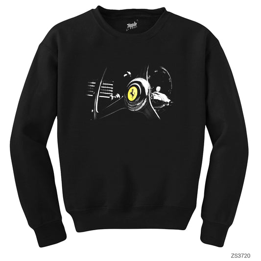 Ferrari Steering Wheel Siyah Sweatshirt