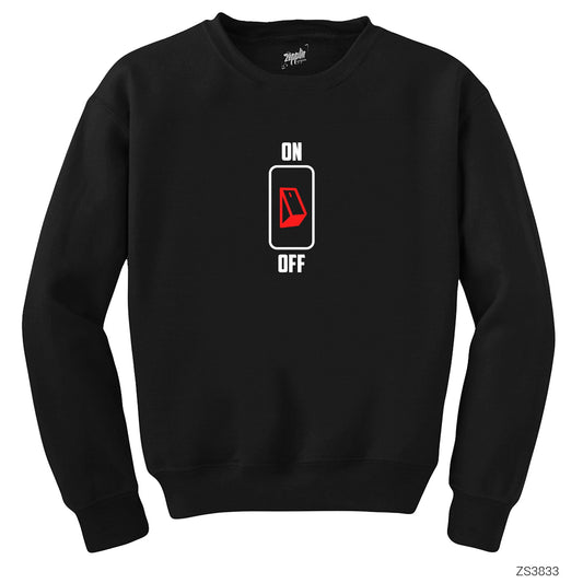 On Off Buton Siyah Sweatshirt