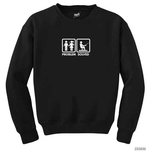 Problem Sloved Balıkçı Siyah Sweatshirt