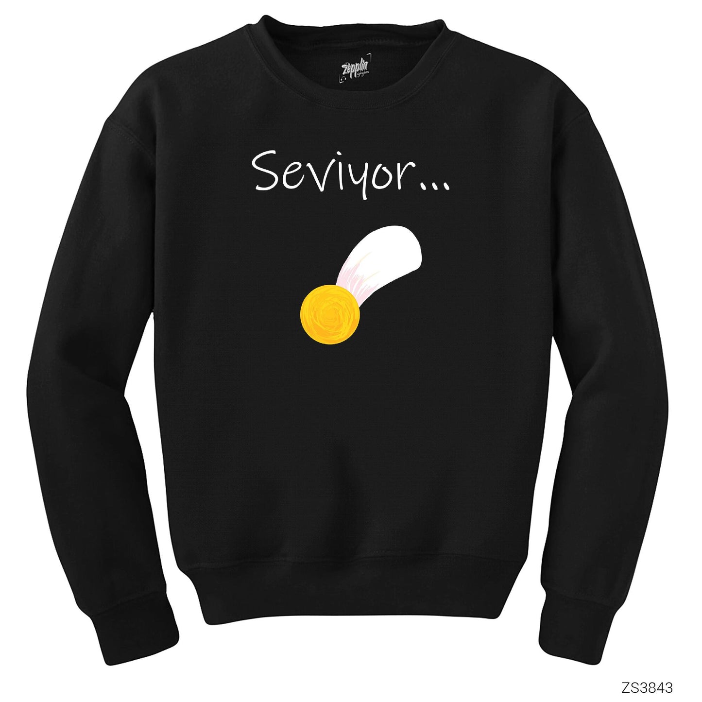 Seviyor Papatya Siyah Sweatshirt
