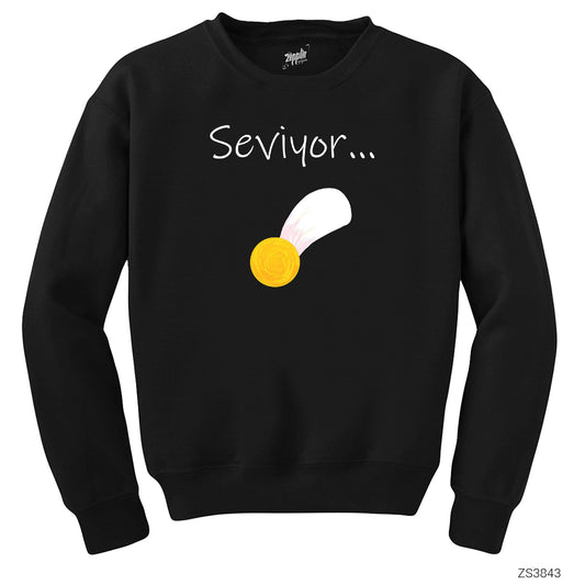 Seviyor Papatya Siyah Sweatshirt