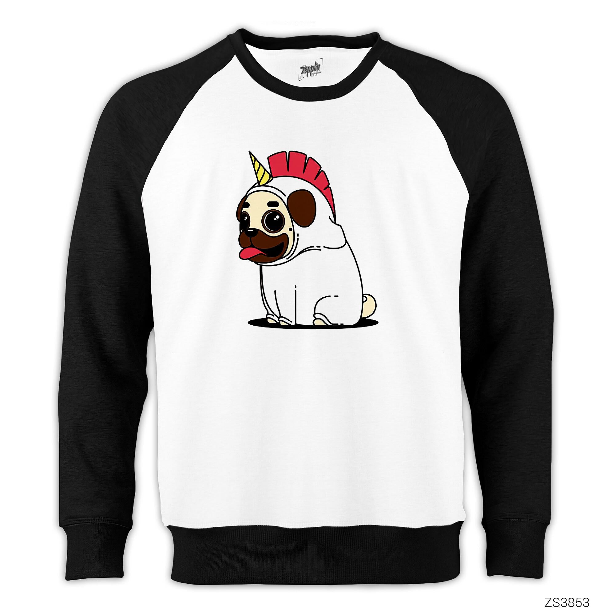 Unidog Reglan Kol Beyaz Sweatshirt