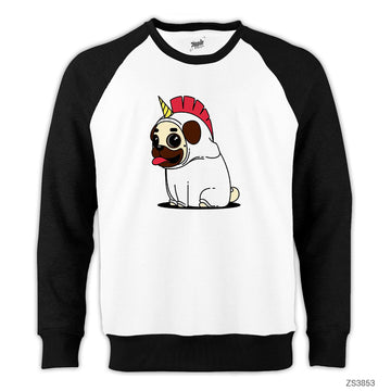 Unidog Reglan Kol Beyaz Sweatshirt