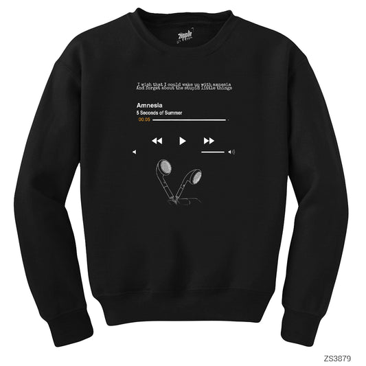 5 Seconds Of Summer Amnesia Siyah Sweatshirt