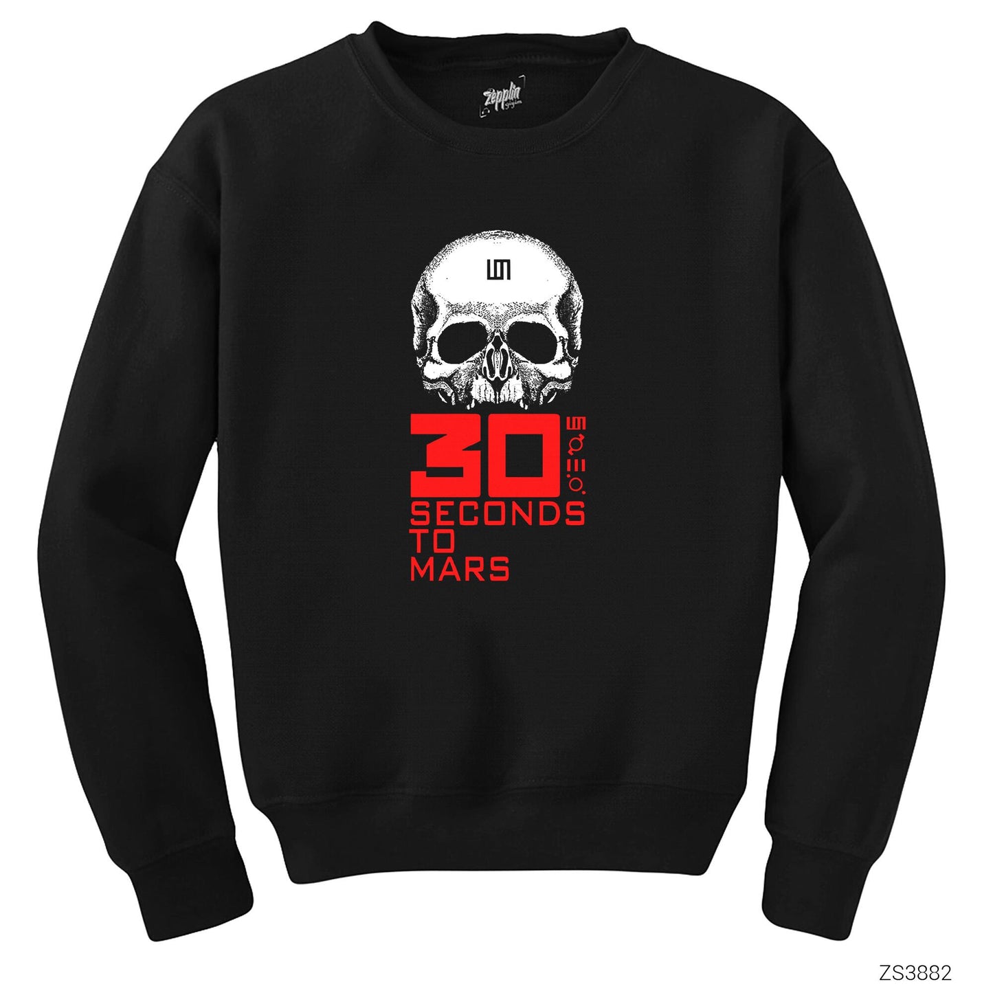 30 Seconds To Mars Skull Siyah Sweatshirt