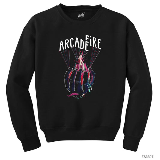 Arcade Fire Hand Siyah Sweatshirt