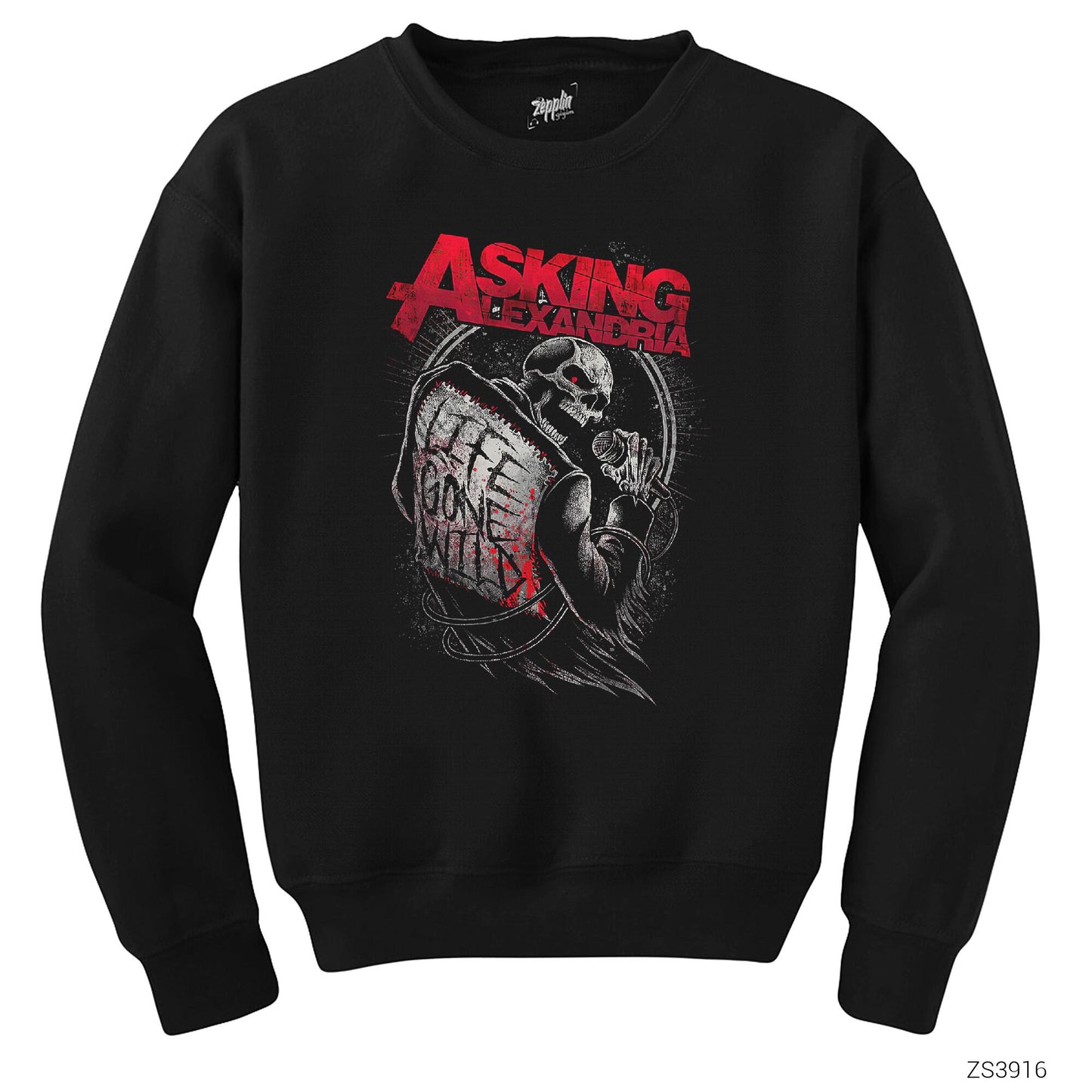 Asking Alexandria Life Gone Wild Siyah Sweatshirt