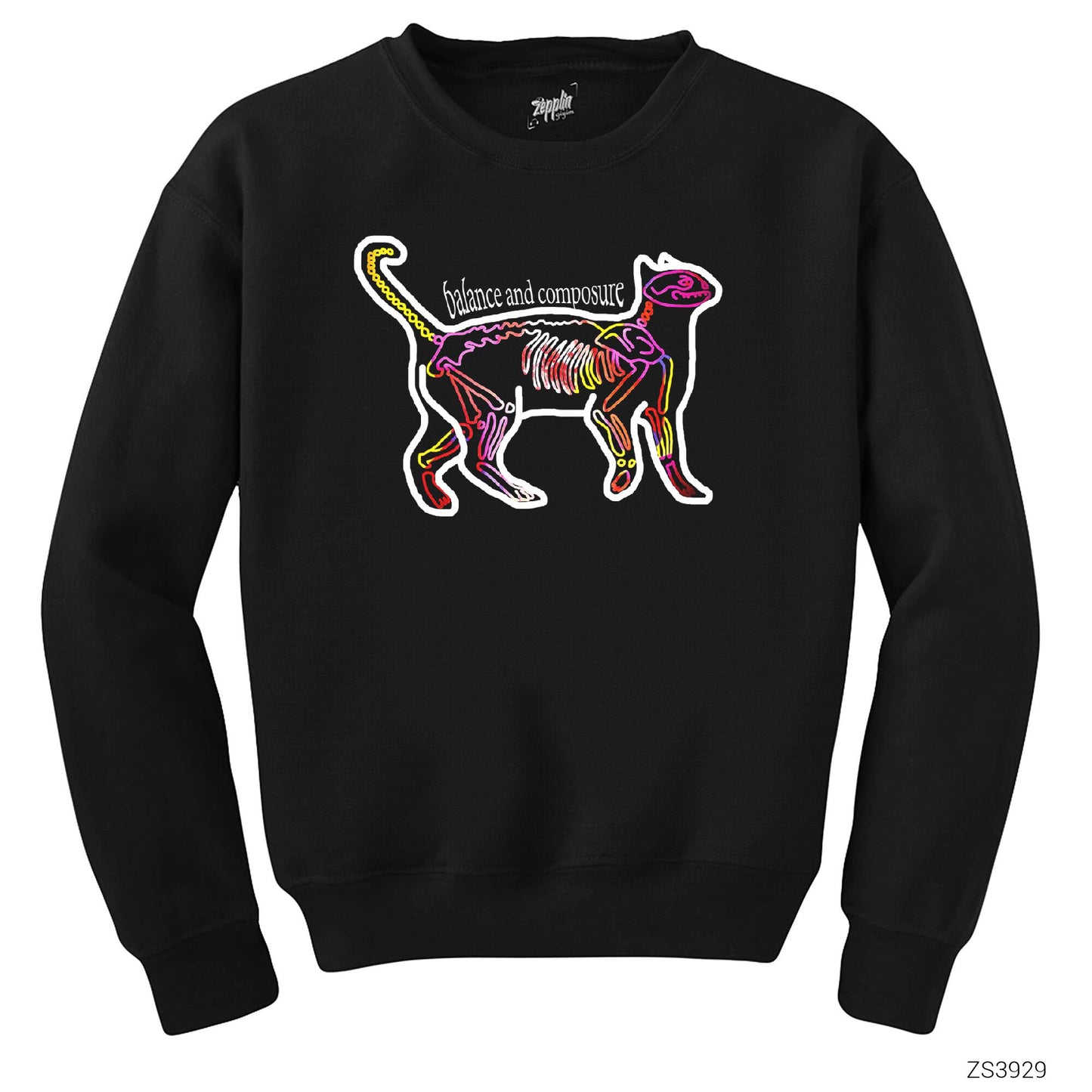 Balance and Composure Cat Siyah Sweatshirt