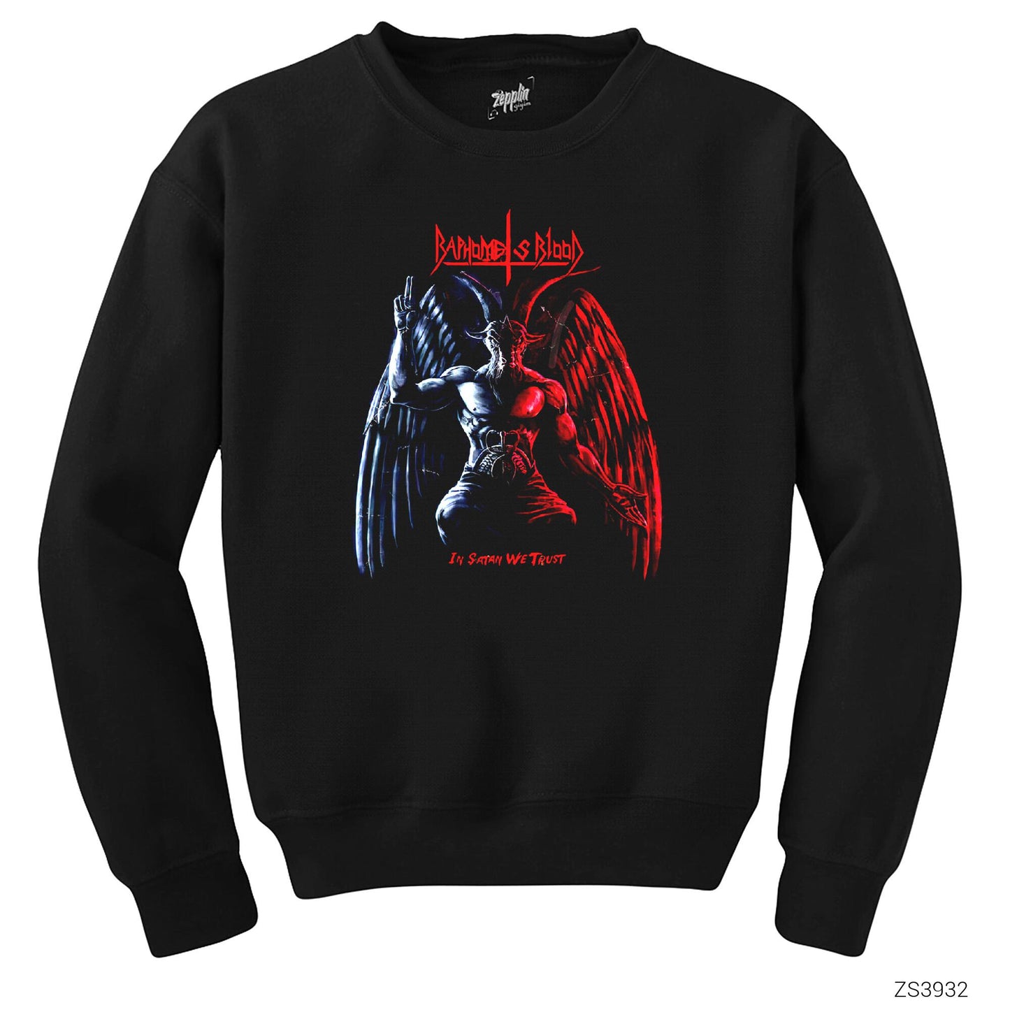 Baphomet is Blood Siyah Sweatshirt